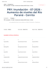Paraguay: PRY: Inundación - 07-2026 - Aumento de niveles del Río Paraná - Cerrito (2026-07-03)